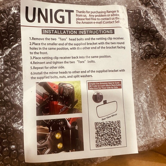 Side mirrors for Polaris ranger. I forgot ours is a 2025 and ordered 2024. - Picture 5 of 10